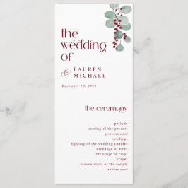 Programa Casamento Simples de Inverno Moderno em Borgonha