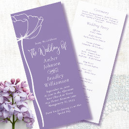 Programa Casamento Simples De Script Floral Branco Dusty Pu