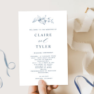Programa Casamento Simples e Elegante Azul