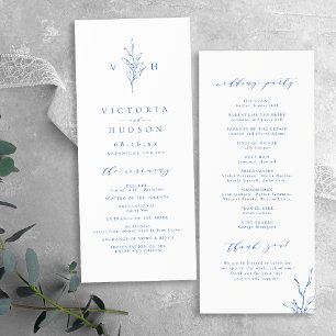 Programa Casamento simples e elegante de monograma botânico