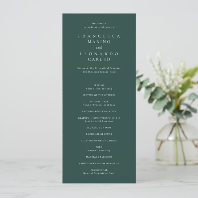 Programa Casamento Simples Esmeralda Clássico (Em pé/Frente)