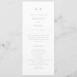 Programa Casamento Simples Minimalista em Azul Empoeirado