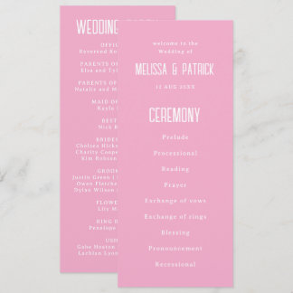 Programa Casamento Simples Moderno Leve Elegante Rosa