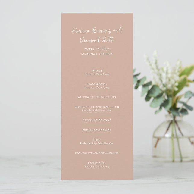 Programa Casamento Simples Neutro Terroso Moderno (Em pé/Frente)