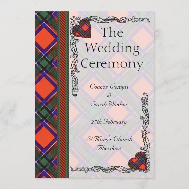 Programa Casamento - Sinclair Scottish Tartan (Frente)