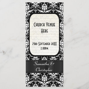 Programa casamento tema damasco preto e branco