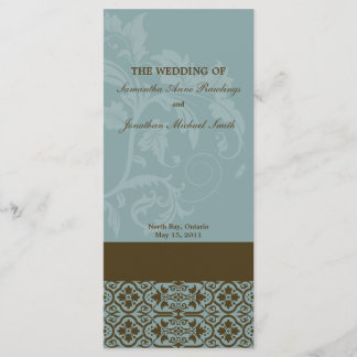 Programa casamento tema damasco - Turquoise Blue &