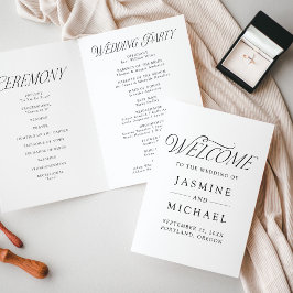 Programa Casamento Tipografia Preta Moderna e Elegante