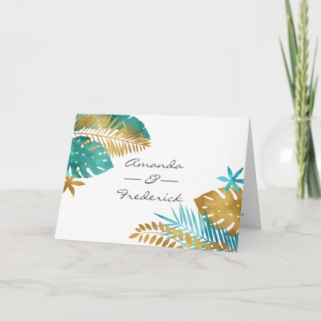 Programa Casamento Tropical em Turquesa e Dourado (Frente)