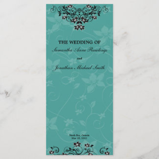 Programa Casamento - Turquoise Chandelier Floral
