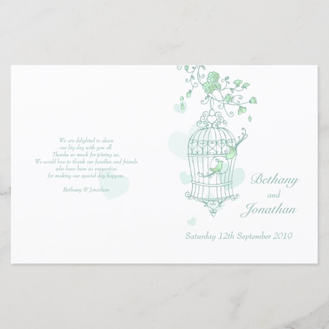 Programa Casamento Verde de Pássaros do Amor (Frente)