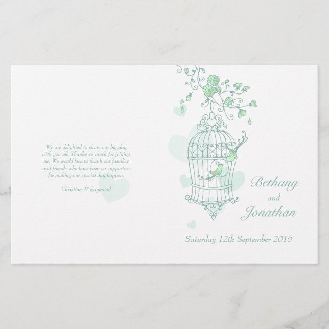 Programa Casamento Verde de Pássaros do Amor (Frente)