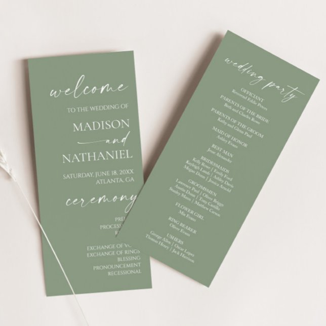 Programa Casamento Verde de Sage Moderno Minimalista (Criador carregado)