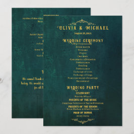 Programa Casamento Verde Escuro Vintage