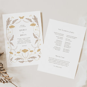 Programa Casamento Vintage Art Nouveau