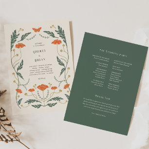 Programa Casamento Vintage Art Nouveau