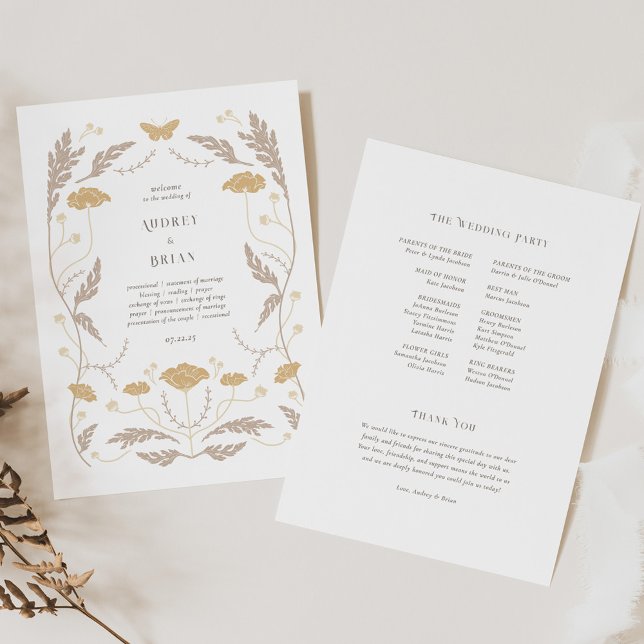 Programa Casamento Vintage Art Nouveau (Criador carregado)