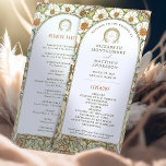 Programa casamento vintage Art Nouveau de Mucha<br><div class="desc">Apresentando o programa de Casamento vintage editável de Alphonse Mucha, agora disponível no Zazzle! Este programa elegante é a maneira perfeita de guiar seus convidados através do seu dia especial. O Programa de Casamento vintage apresenta uma bela design de Nouveau de Arte pela lendária Alphonse Mucha. Os detalhes são suaves...</div>
