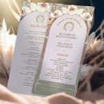 Programa casamento vintage Art Nouveau de Mucha<br><div class="desc">Apresentando o programa de Casamento vintage editável de Alphonse Mucha, agora disponível no Zazzle! Este programa elegante é a maneira perfeita de guiar seus convidados através do seu dia especial. O Programa de Casamento vintage apresenta uma bela design de Nouveau de Arte pela lendária Alphonse Mucha. Os detalhes são suaves...</div>