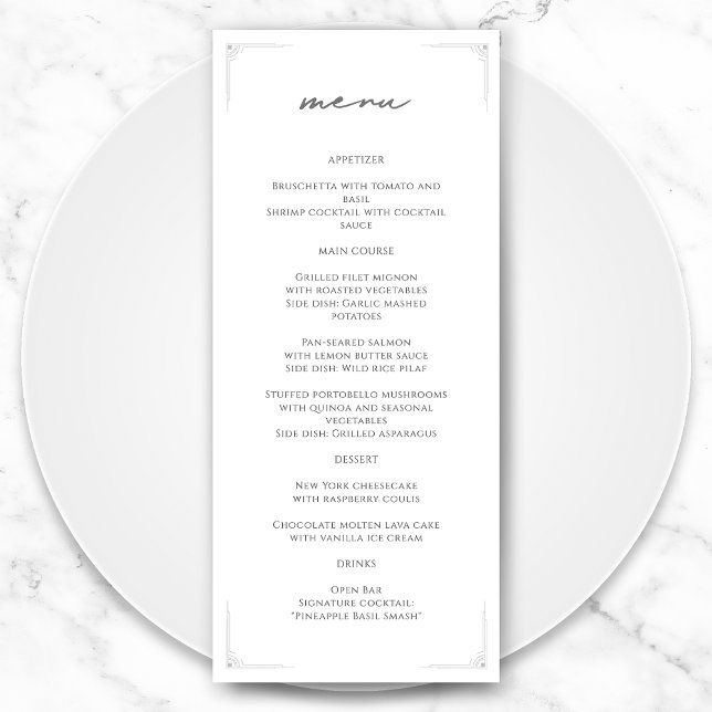 Programa Casamento vintage Formal Preto e Branco (Criador carregado)