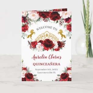 Programa Cavalo Floral Vermelho Quinceañera Ordem dos Acont