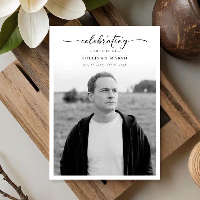 Programa Celebração Da Vida Elegante Memorial Photo Funeral (Criador carregado)