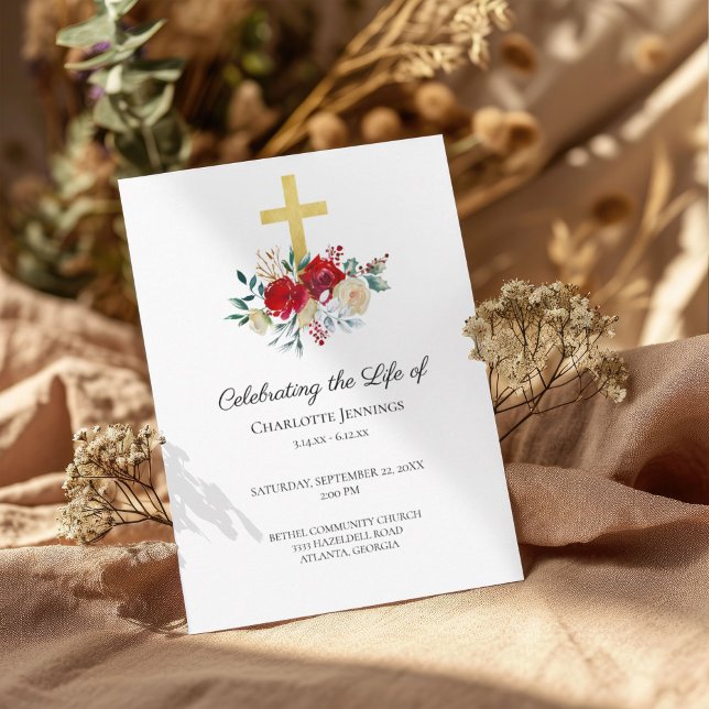 Programa Celebração da Vida pelo Funeral Floral Vermelho (Criador carregado)