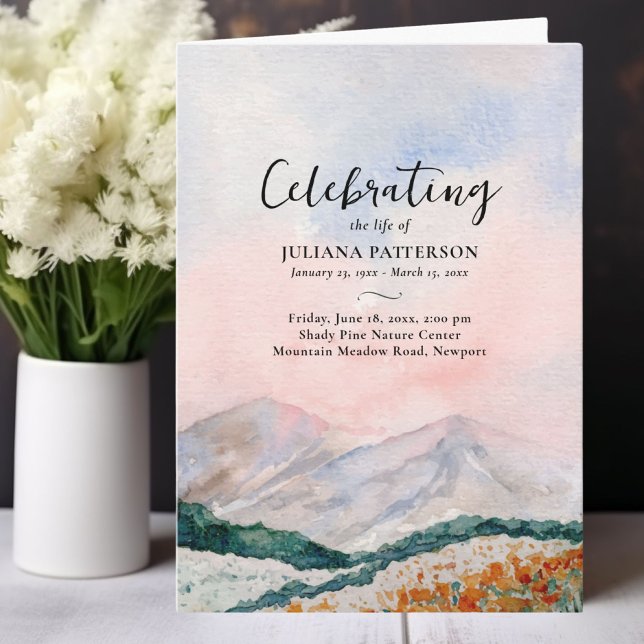 Programa Celebração de Campo Floral de Montanha do Funeral (Criador carregado)