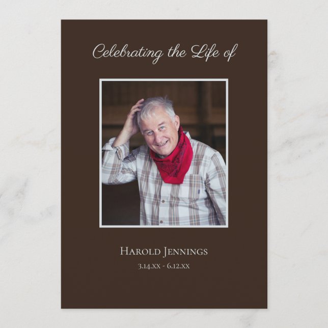 Programa Celebração de Foto da Ordem Funeral da Vida (Frente)