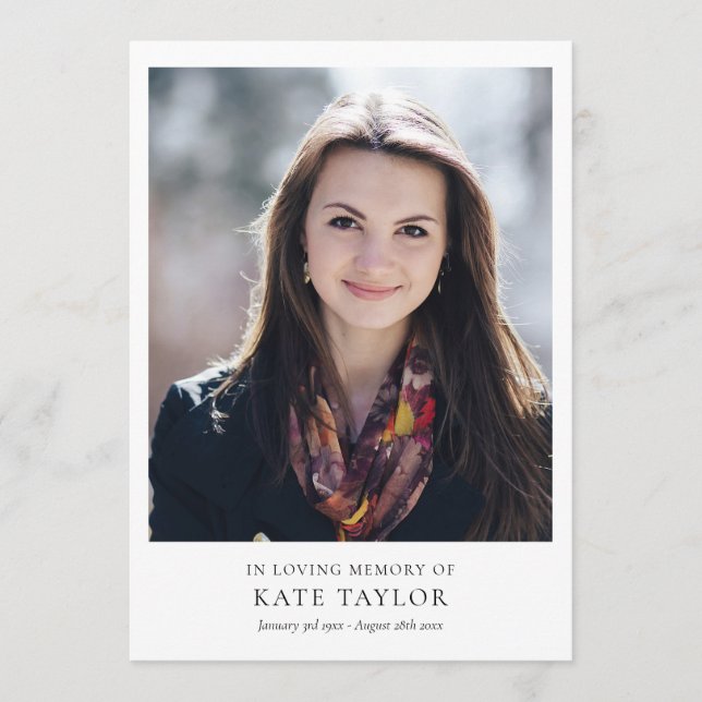 Programa Celebração de Funeral Memorial Moderno de Foto (Frente)