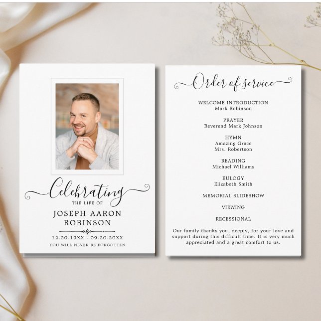 Programa Celebração de Vida Ordem de Serviço de Foto (Criador carregado)