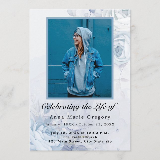 Programa Celebração do Blue Photo Elegant Floral (Frente)