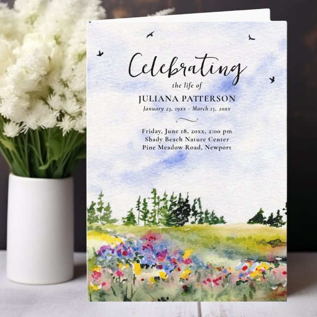 Programa Celebração do Funeral Life em Campo de Flor Selvag (Criador carregado)