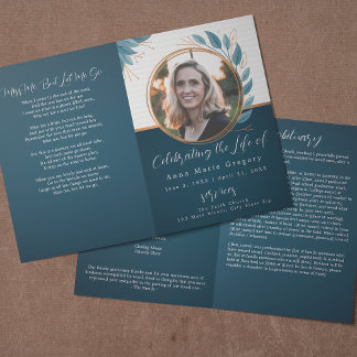 Programa Celebração do Funeral Memorial da Foto Bronze da V