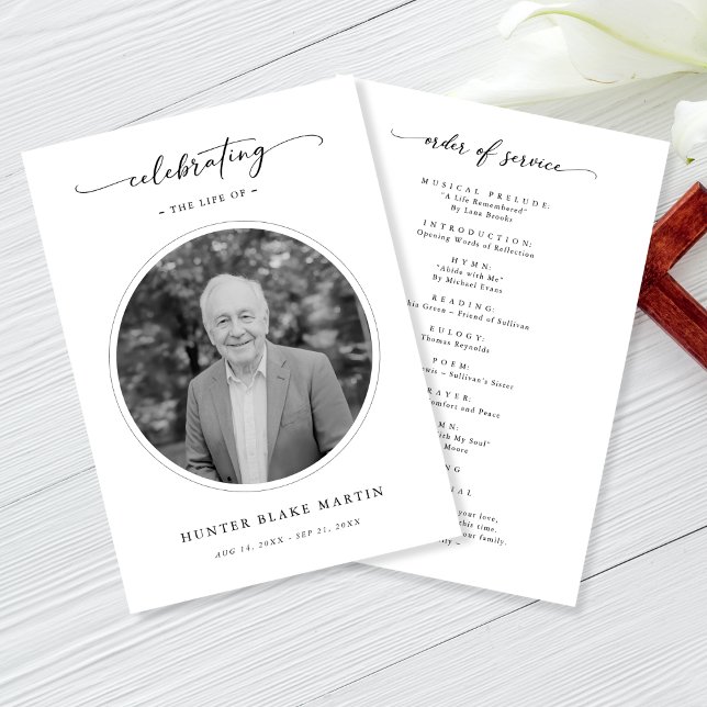 Programa Celebração do Serviço de Memória Funeral da Vida F (Criador carregado)