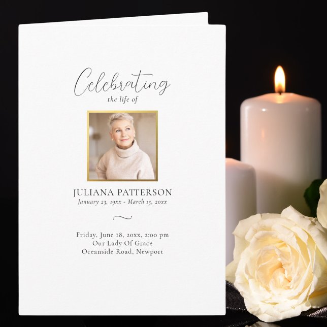 Programa Celebração Simples de Fotos Elegantes do Funeral d (Criador carregado)
