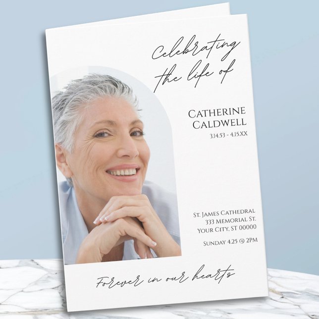 Programa Celebrando A Vida Do Funeral De Arca Moderna (Celebrating The Life Of Modern Arch Funeral Program)