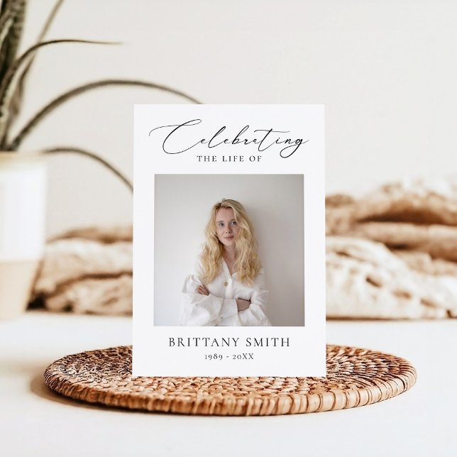 Programa Celebration of Life Modern Memorial Photo Funeral (Criador carregado)