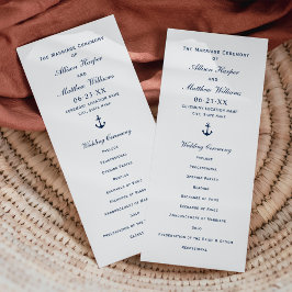 Programa Cerimônia de Casamento Âncora Marinha