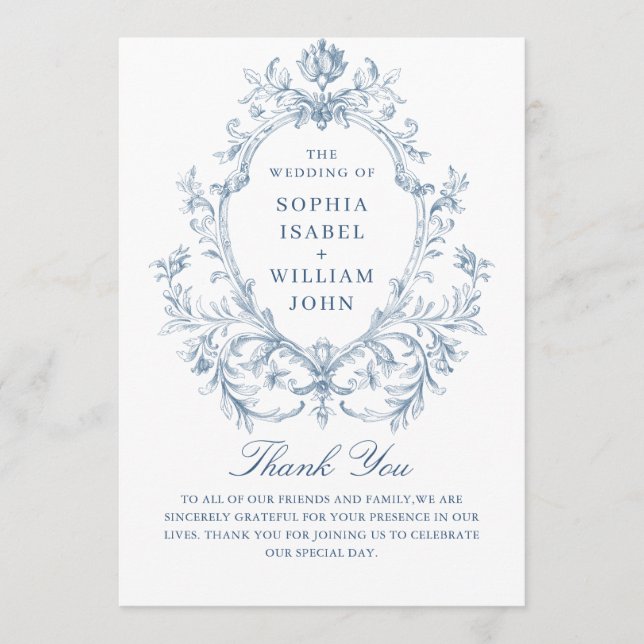 Programa Cerimônia de Casamento Azul de Grace Dusty, Orname (Frente)