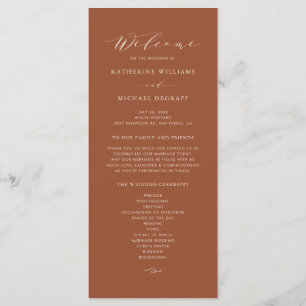 Programa Cerimônia de Casamento Boho Terracotta Dathur Scri