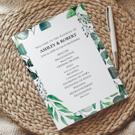 Programa Cerimônia de Casamento Botânico Jardim de Eucalipt