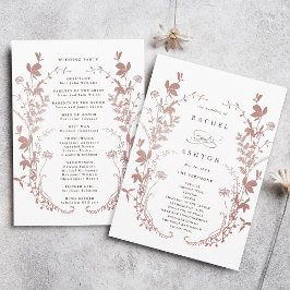 Programa Cerimônia de Casamento Botânico Rosa Poético