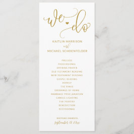 Programa Cerimônia de Casamento Caligrafia Moderna de Salto