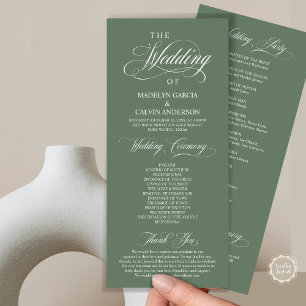 Programa Cerimônia de Casamento, Clássica Elegância Verde