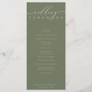 Programa Cerimônia de Casamento com Roteiro de Assinatura M