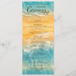 Programa Cerimônia de Casamento com Teal de Ouro Chic Coste