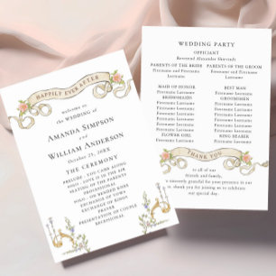 Programa Cerimônia de casamento da Ornamentado Vitoriana Gr