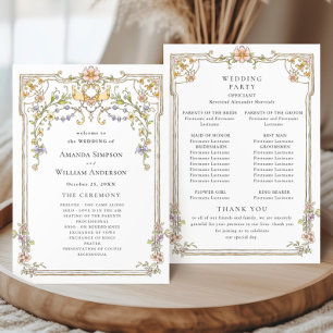 Programa Cerimônia de casamento da Ornamentado Vitoriana Gr