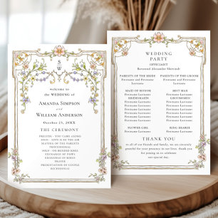 Programa Cerimônia de casamento da Ornamentado Vitoriana Gr